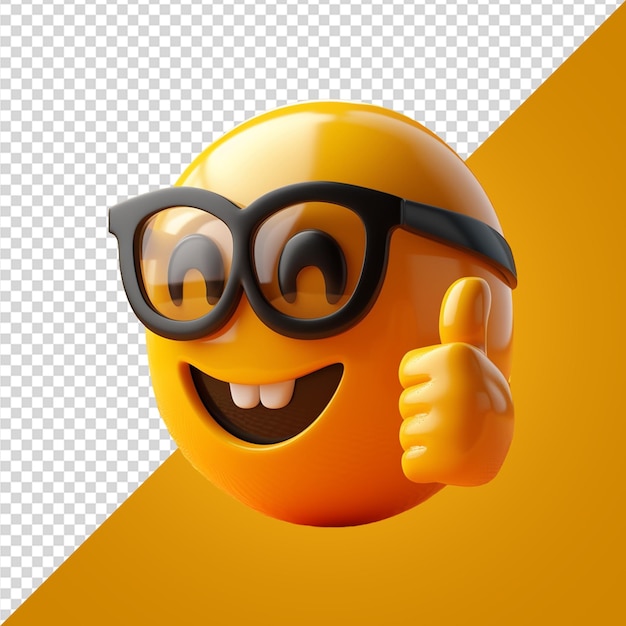 PSD 3d emoji with ok sign on transparent background