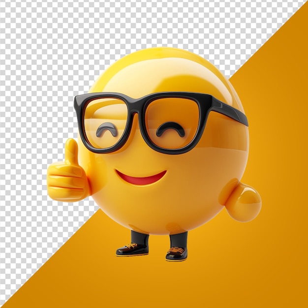 PSD 3d emoji with ok sign on transparent background