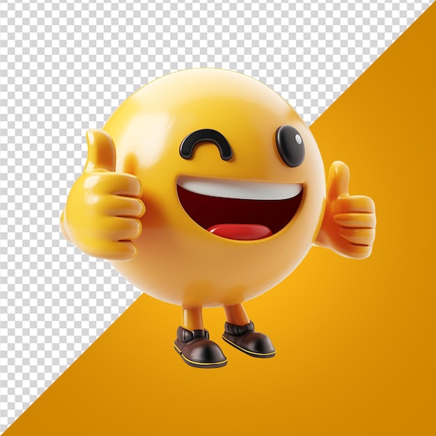 PSD 3d emoji with ok sign on transparent background