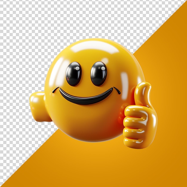 PSD 3d emoji with ok sign on transparent background