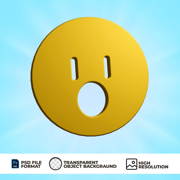 PSD 3d emoji with surprise face