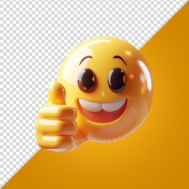 3D emoji z znakiem ok na przezroczystym tle