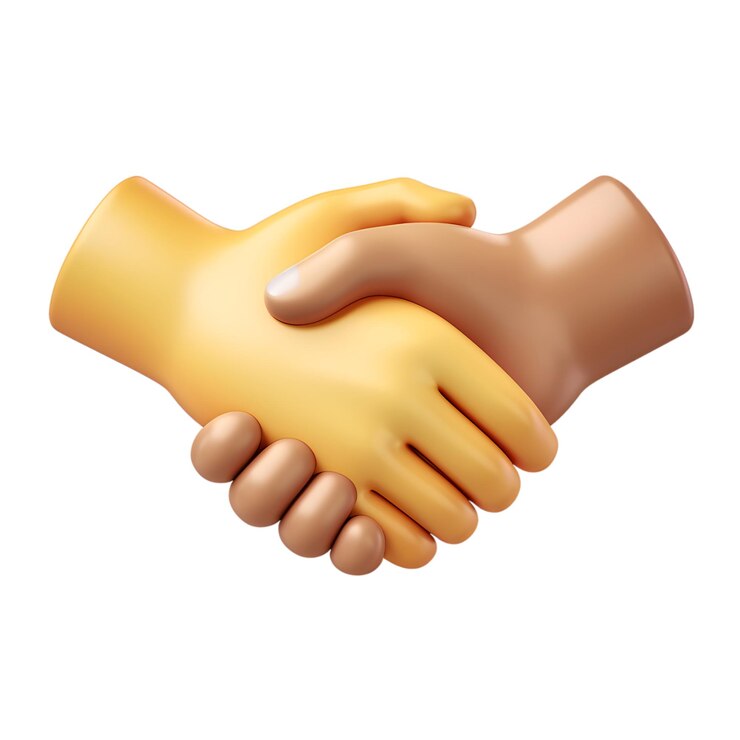 PSD 3d emojistyle иллюстрация рукопожатия генеративный ии