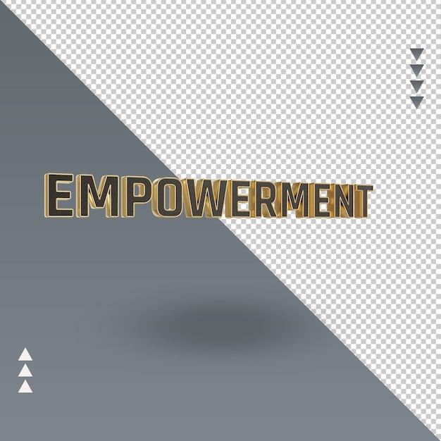 3d empowerment zwart goud pictogram weergave linker weergave