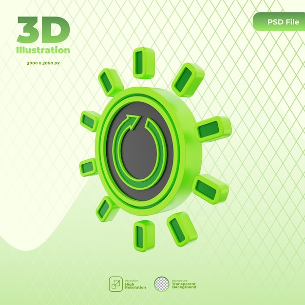 Illustrazione dell'icona di sviluppo energetico 3d