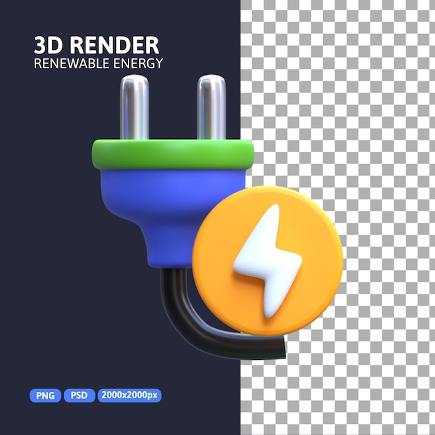 PSD 3d energy plug icon