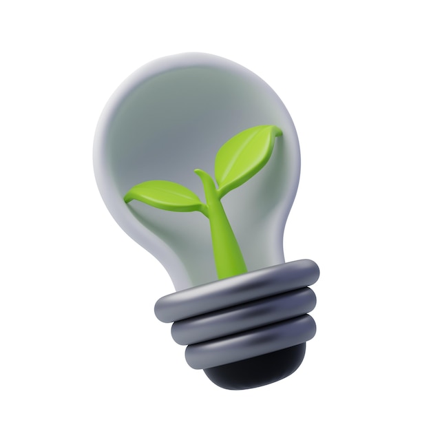 3d energy saving light bulb green energy clean energy environmental alternative energy concept