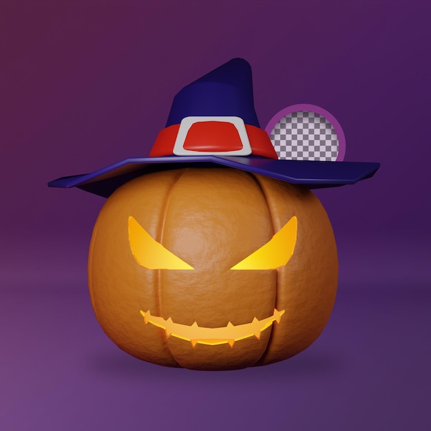 3d enge pompoen halloween illustratie