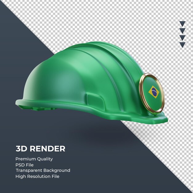 3d engineer brazil flag rendering left view