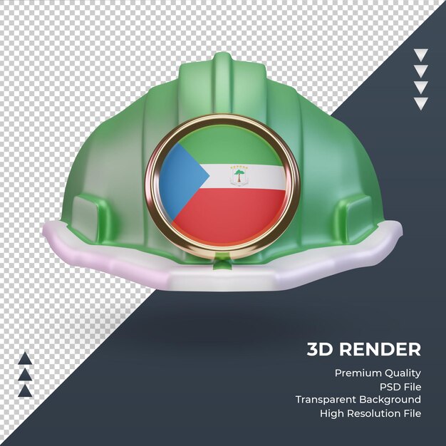 PSD 3d engineer equatorial guinea flag rendering front view