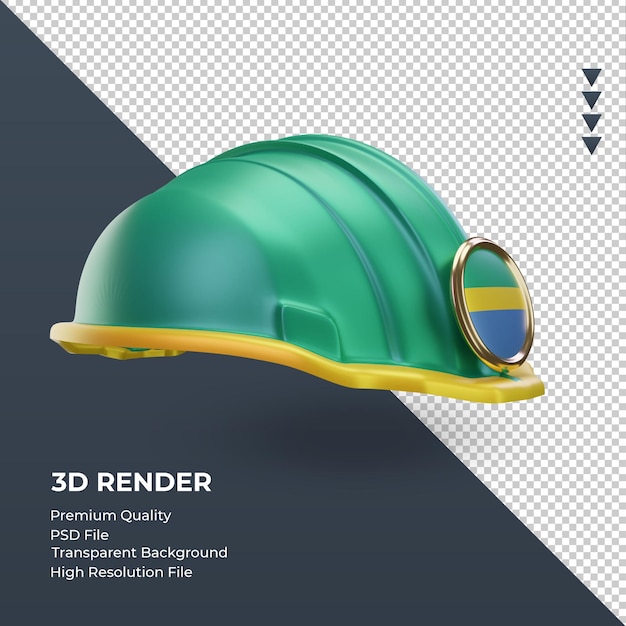 左側面図をレンダリングする3dエンジニアガボンの旗