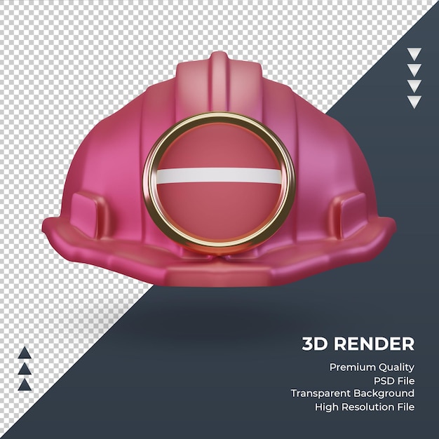 PSD 3d engineer latvia flag rendering front view