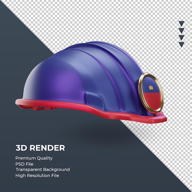 3d engineer liechtenstein flag rendering left view