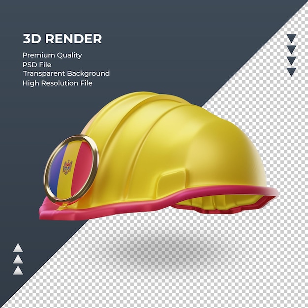 3d engineer moldova flag rendering right view