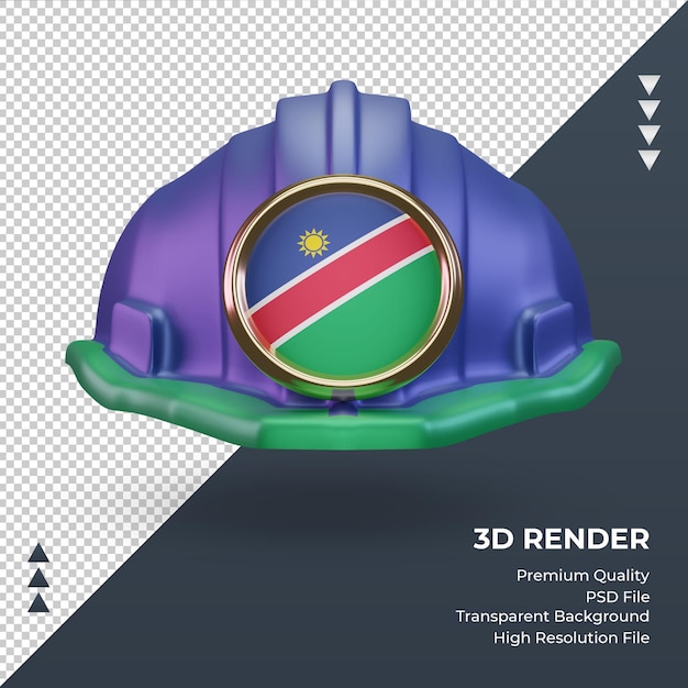 PSD 3d engineer namibia flag rendering front view
