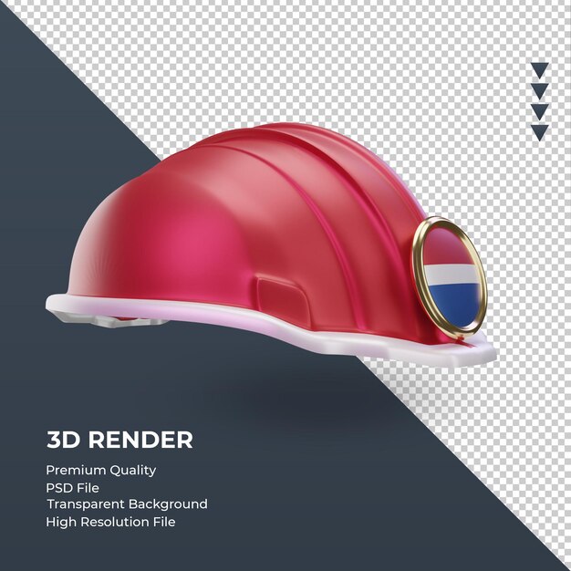 3d ingegnere olandese bandiera rendering vista a sinistra