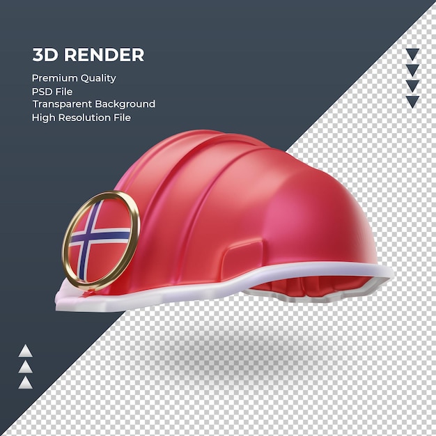 3dエンジニアノルウェー国旗レンダリング右側面図