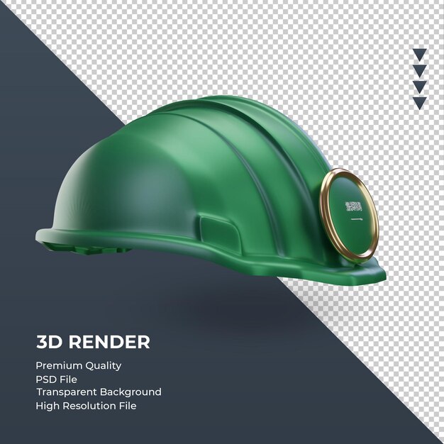 左側面図をレンダリングする3dエンジニアサウジアラビアの旗