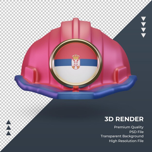 3d engineer serbia flag rendering front view