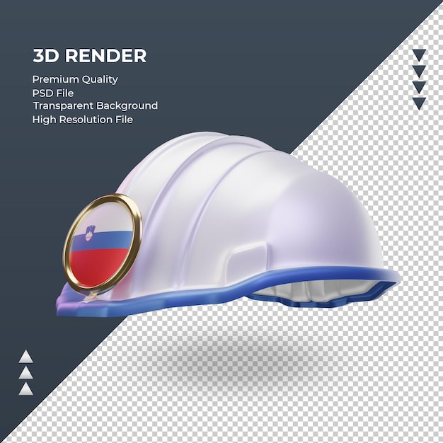 Ingegnere 3d slovenia bandiera rendering vista a destra