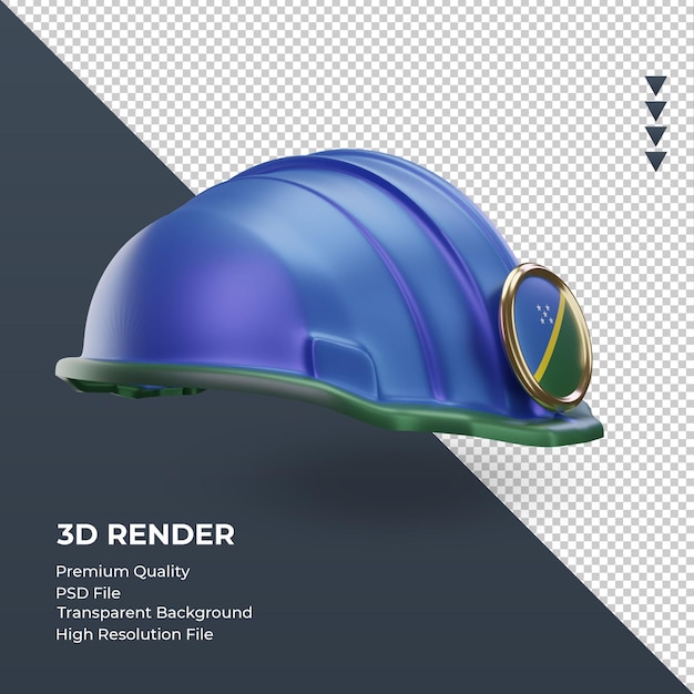 3d engineer solomon islands flag rendering left view