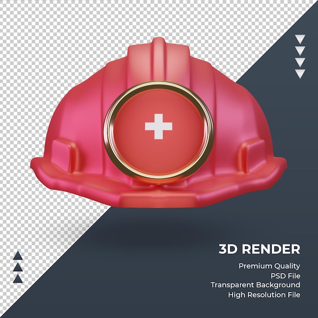 PSD 3d engineer switzerland flag rendering front view