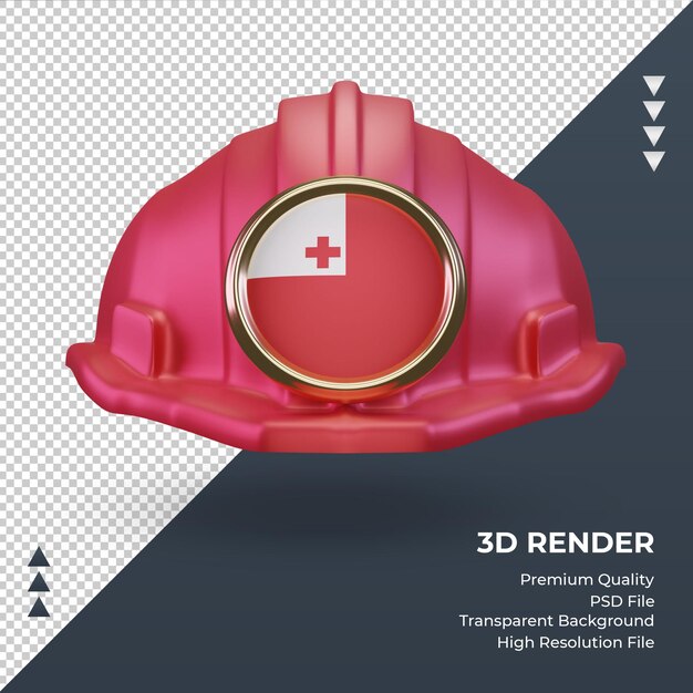 PSD 3d engineer tonga flag rendering front view