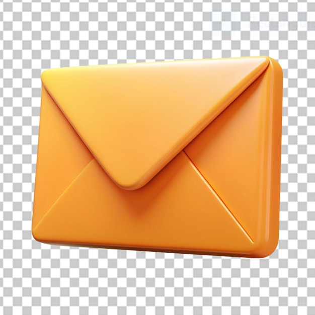 3d envelope on transparent background