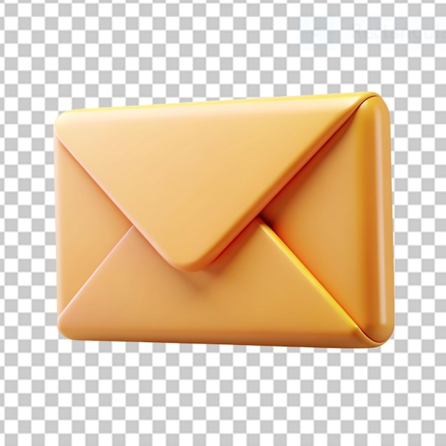 3d envelope on transparent background