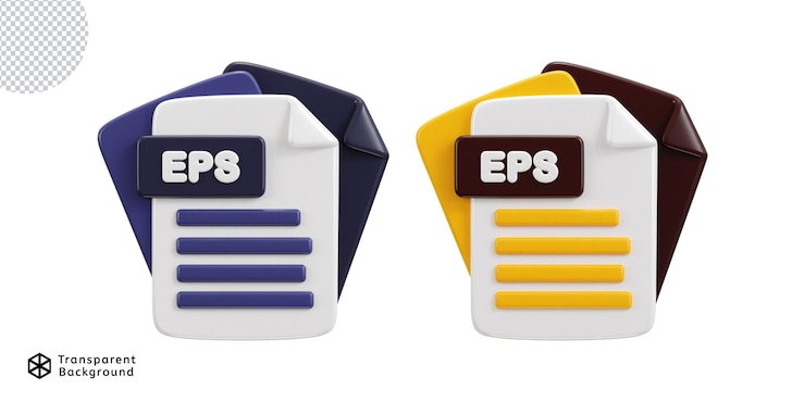 PSD 3d eps file format icon vector illustration set