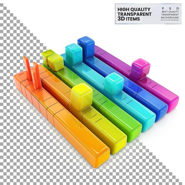 3d equalizer icon a colorful 3d equalizer icon representing audio visualization on transparent bg