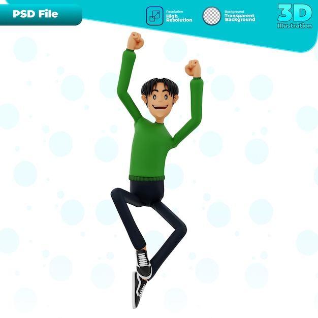 PSD 3d erg blij gebaar