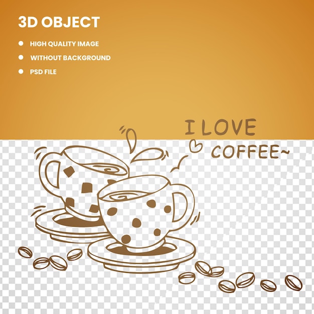 PSD incanto dell'espresso 3d