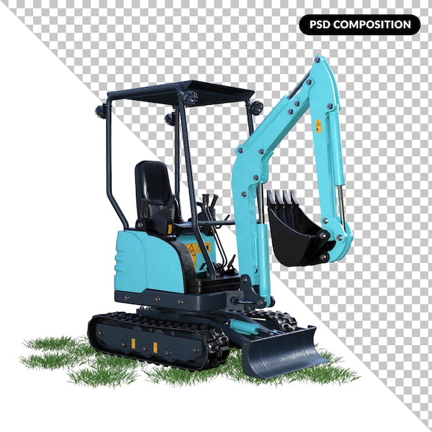 3d excavator isolated