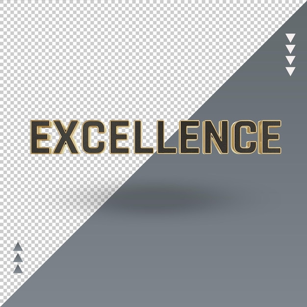 3D Excellence zwart goud pictogram rendering vooraanzicht