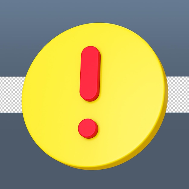 3d exclamation mark button