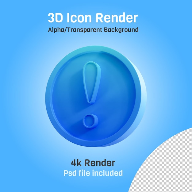 3d exclamation mark icon