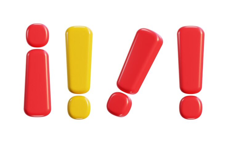 PSD 3d exclamation sign warning or danger risk message alert problem icon set