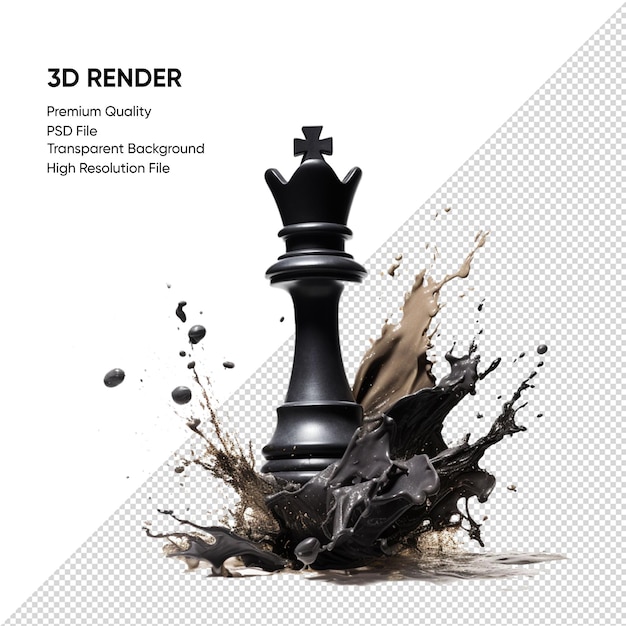 PSD 3d exploding chess piece