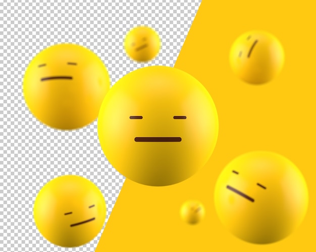 Icona di emoticon inespressiva 3d