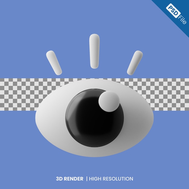 PSD illustrazione dell'icona dell'occhio 3d