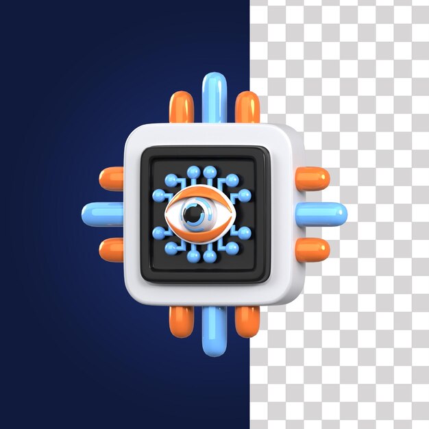 PSD illustrazione biometrica del riconoscimento oculare 3d