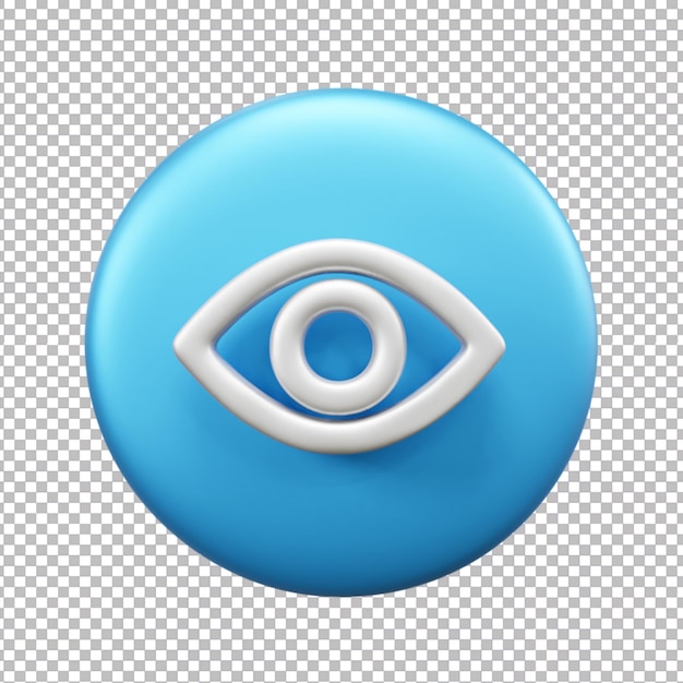 PSD 3d eye symbol ui icon isolated