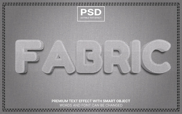 PSD 3d fabric editable text effect