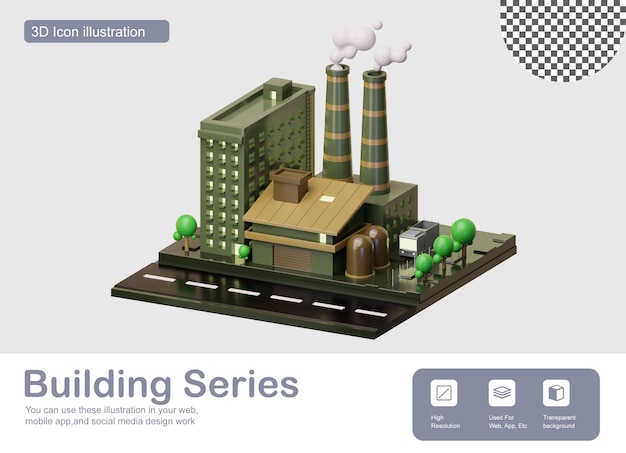 3D fabrieksillustratie