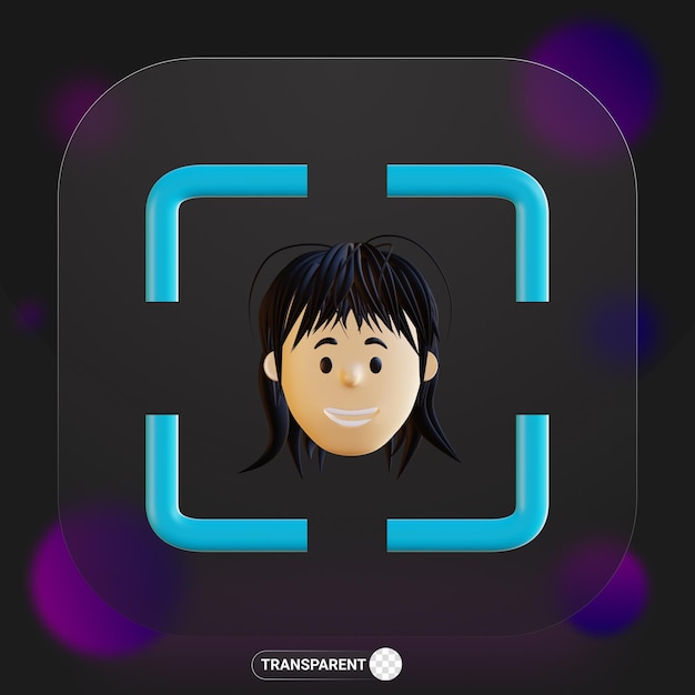 3d face scan icon dark theme