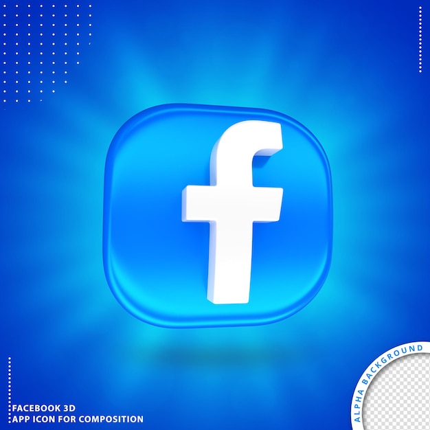 Повернутая кнопка 3d приложения facebook