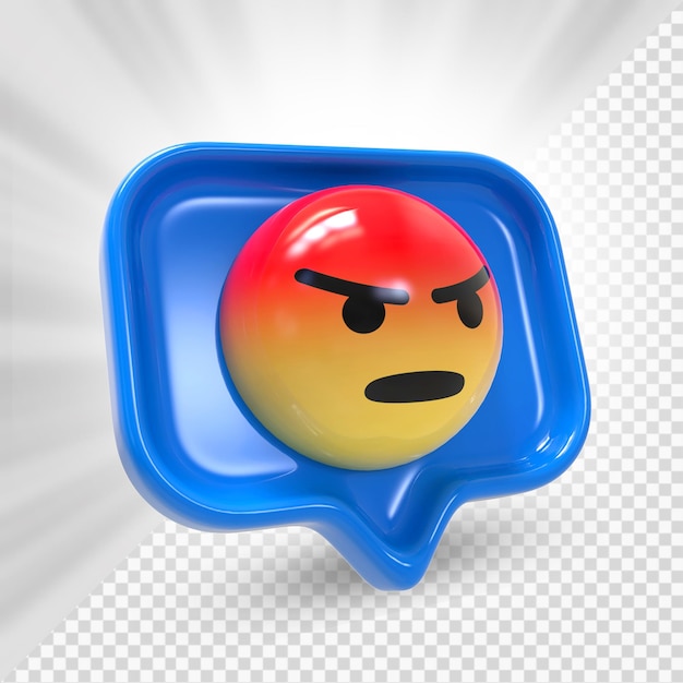 PSD emoji 3d di facebook arrabbiato