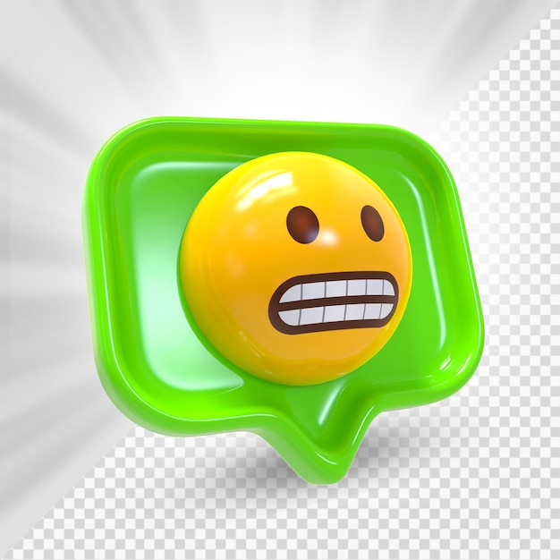 PSD 3d facebook emoji grimacing