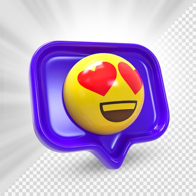 PSD 3d facebook emoji heart eye